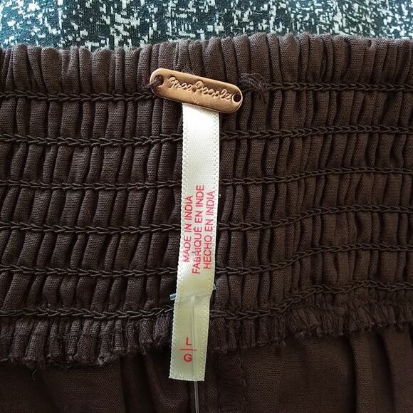 Free People French Roast Wide Leg Culotte Pants Skirt Brown L NWT - Picture 6 of 8